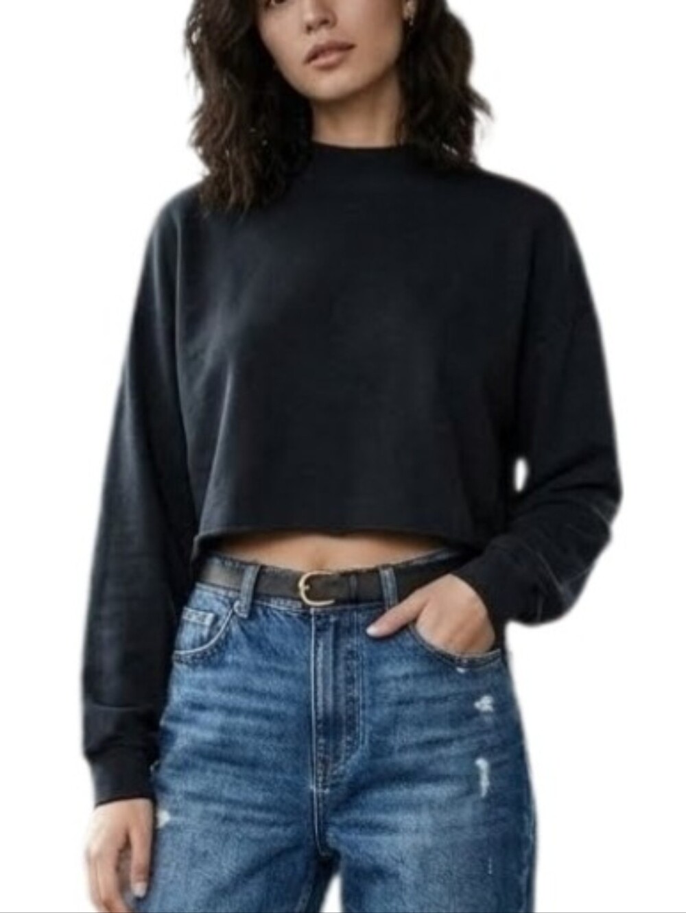 ELESOL Mock Neck Long Sleeve Black Size XL Shirt